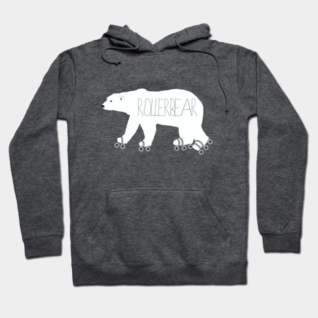 Roller Skating Polar Bear Hoodie by ahadden